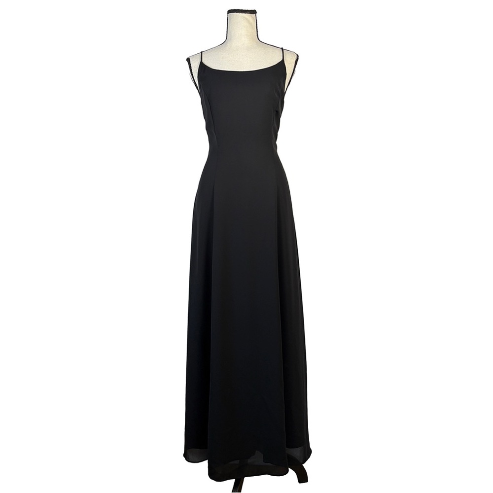 Rhapsody Ltd Black Slip Maxi Dress with Spaghetti Straps